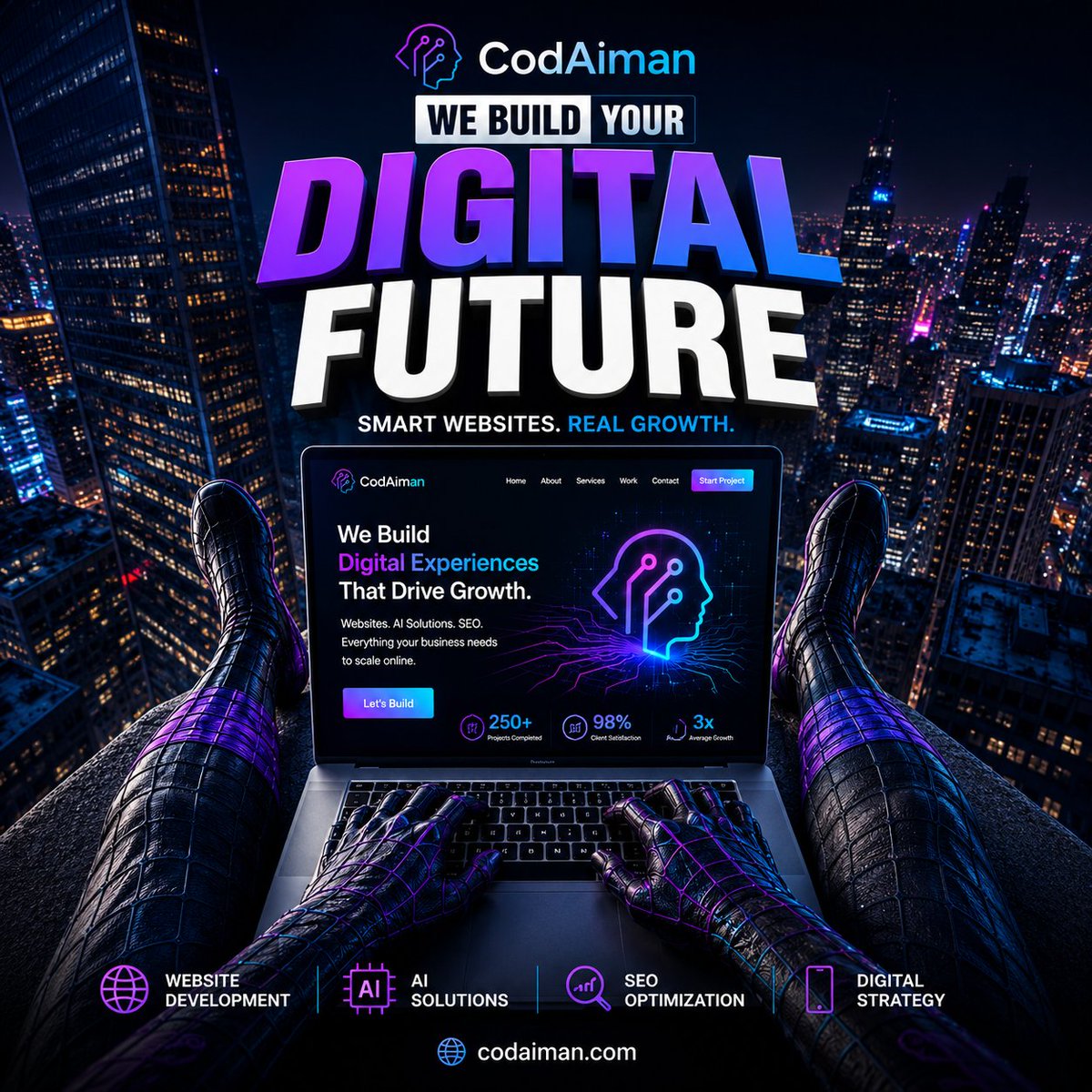 codaiman's tweet photo. #CodAIMan #WebDevelopment #WebsiteDesign #AI #AISolutions #DigitalTransformation #DigitalMarketing #BusinessGrowth #Tech #WebDesign #Startup #Entrepreneur #SmallBusiness #FutureOfBusiness #BuildWithAI https://t.co/wV5vKlPw2w