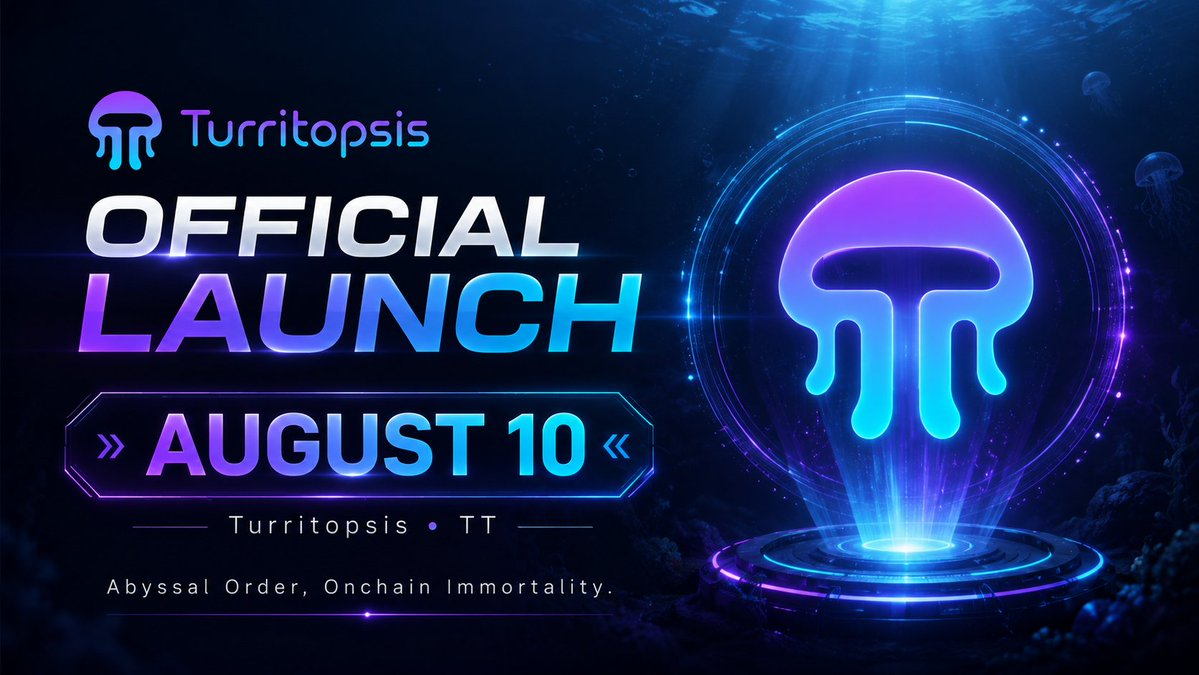 Turritopsis_TT's tweet photo. 🌊 Turritopsis｜TT
🚀 Officially Launching on August 10
Abyssal Order, Onchain Immortality.
From cycles to continuity. ♾️

Connecting value through on-chain rules, strengthening long-term consensus through ecosystem circulation, and opening a new chapter in intelligent finance.
Abyssal Order, Onchain Immortality.

#Turritopsis #TT #ClawChain #Web3