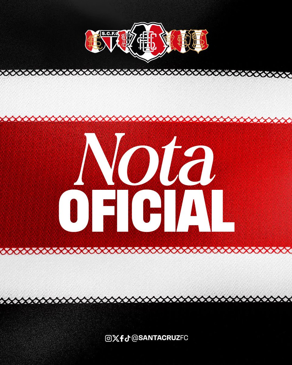 SantaCruzFC's tweet photo. Nota de repúdio.

Confira a nota completa: https://t.co/G0yTJX0XrB https://t.co/GVxNshVCh6