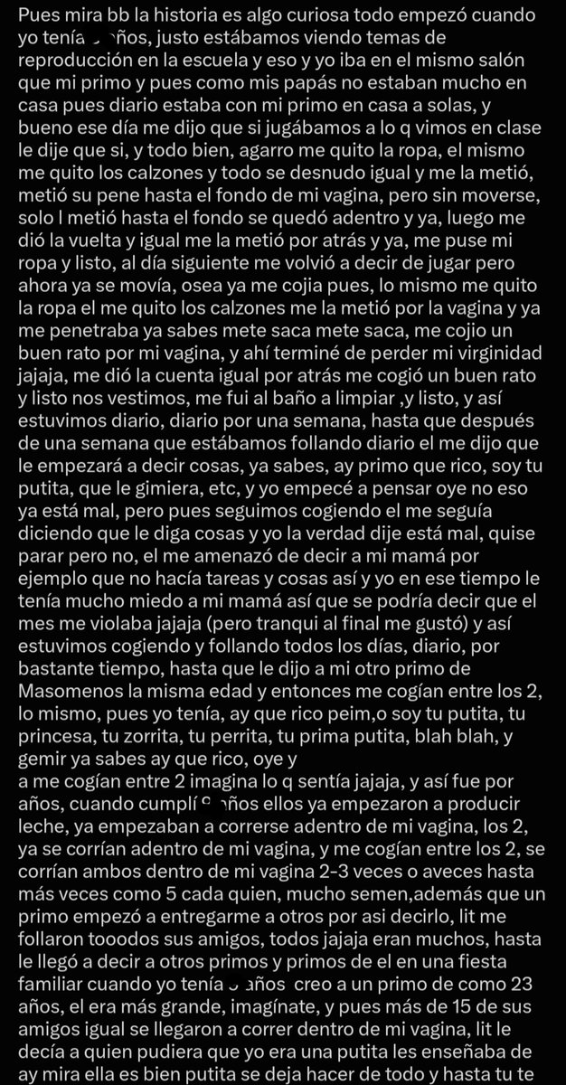 confesyaportes's tweet photo. @PutiDiosaSexy nos cuenta está riquísima historia de como inicio en el mundo de la puteria. Experimentando con todo lo que se le ponía enfrente. ¿Que opinan de su historia? Dejen sus comentarios y si tienen dudas o quieren saber más ella estará contestando
#incesto #confesion https://t.co/lawUJQdmPH