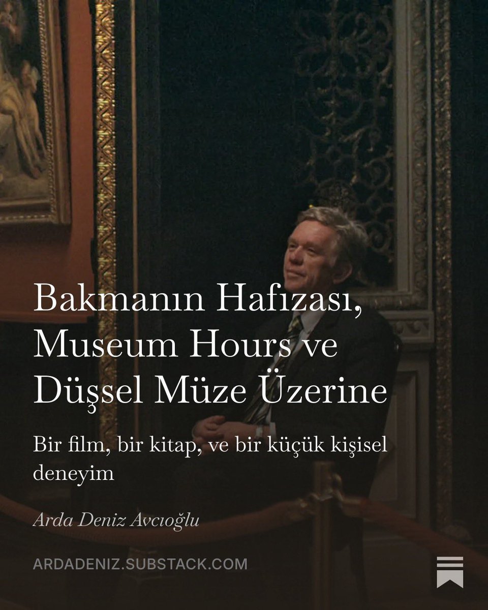 rokossovs1's tweet photo. Çok sevdiğim Museum Hours filmi ve Malraux’nun Düşsel Müze kitabı üzerine bir yazı yazdım. 

Birbiriyle bağlantılı olarak okunabilecek bu iki eseri de öneririm. Ayrıca yazının İçinde Aby Warburg’un Mnemosyne Atlası ve sanat eserlerinin zamansızlığı üzerine kısımlar da mevcut. Son olarak da kendi deneyimimden bahsettim.

Keyifli okumalar.

https://t.co/Ov1CjN8Gsz