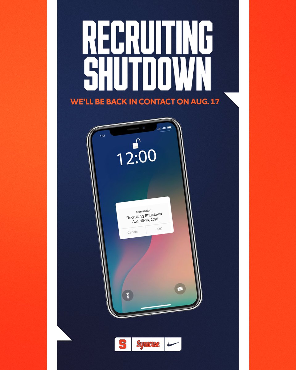 CuseWBB's tweet photo. Recruiting shutdown begins tomorrow 🚫 https://t.co/2cDsydX2Aw