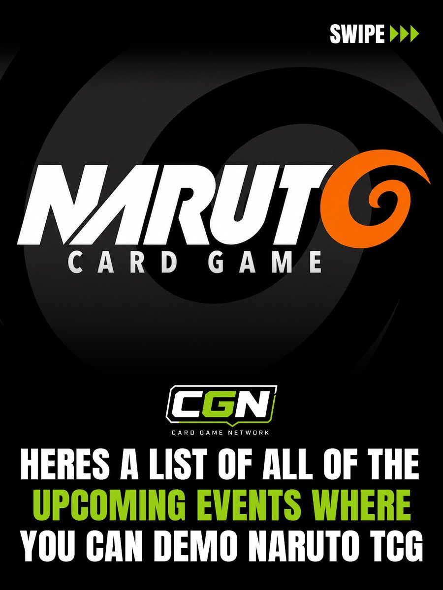 TeamCGN's tweet photo. 🥷 Want to demo the Naruto Card Game?
Upcoming tutorial sessions are heading to:
🇺🇸 New York Comic Con
🇩🇪 SPIEL Essen
🇫🇷 Paris Games Week
🇦🇺 PAX Australia
🇮🇹 Lucca Comics & Games
Plus Bandai Card Games Fest 26-27!
Which event will you be at? 👀 #NarutoCardGame https://t.co/LjaeNi0iiU