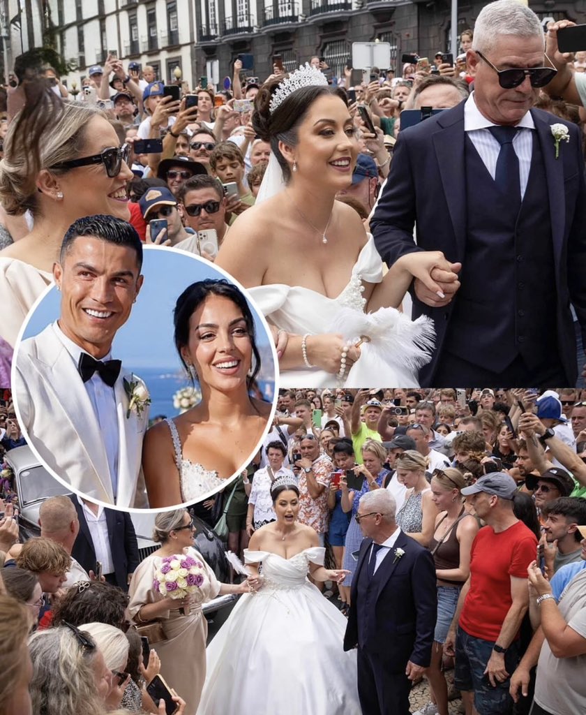 _AsiwajuLerry's tweet photo. Thousands of people gathered at a wedding location after hearing rumors that it was Cristiano Ronaldo and Georgina’s wedding only to end up being a different couple 🤣 https://t.co/v0bZJ6EY0F