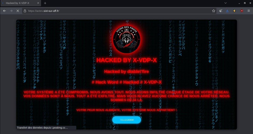 6xvdpx's tweet photo. We were breached by diable'fire- X-VDP-X: https://t.co/wAQ6FpubKB

Data retrieved:

- Full  dump database , config WordPress 

- admin access 

- deface 

      X-VDP-X 

#XVDPX #HACKING #TARGET #FRANCE�  #RCE #cybersecurite #hacked #fuckchatcontrol https://t.co/bstIzCmAiw