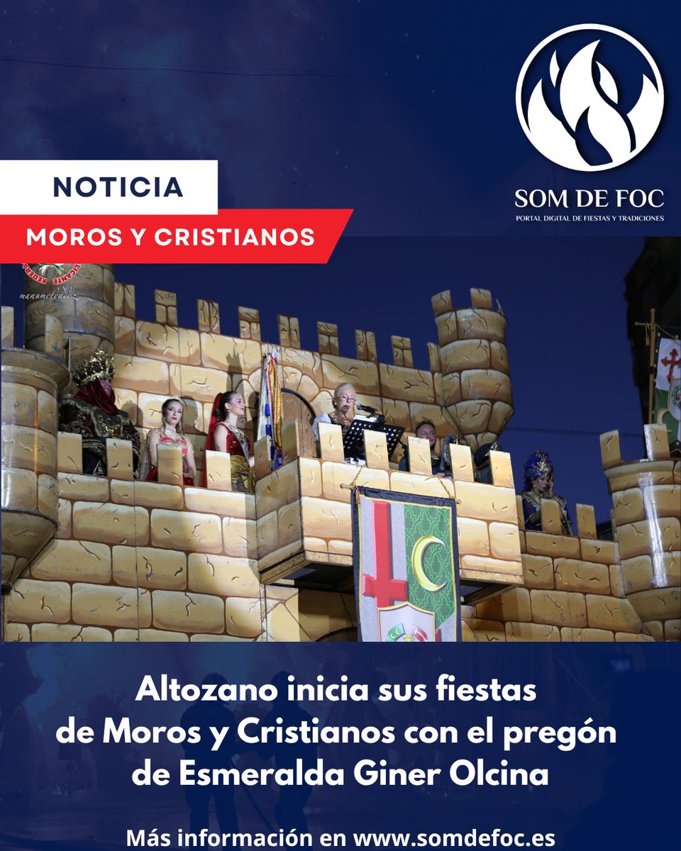 Somdefoc's tweet photo. 🔴 Moros y Cristianos |
- Altozano inicia sus fiestas de Moros y Cristianos con el pregón de Esmeralda Giner Olcina.
+ INFO de la noticia en https://t.co/gbPH8GzcfY https://t.co/qzRg7KxySH