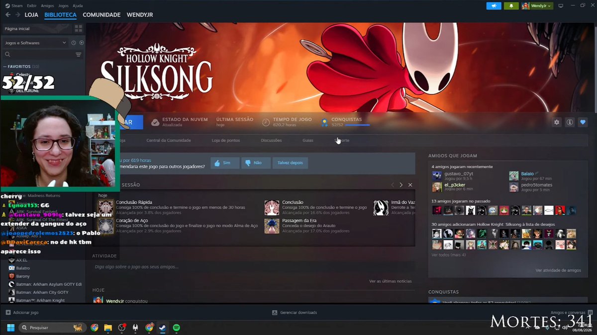 WendyJr_'s tweet photo. 67 horas depois... Silksong PLATINADO!

45h no save principal e 22h no alma de aço, os dois com 100%.

To muito feliz.

Nos vemos novamente dia 04/09, pro vídeo resumindo essa saga completa... 👀 https://t.co/O4wDD2eOLS