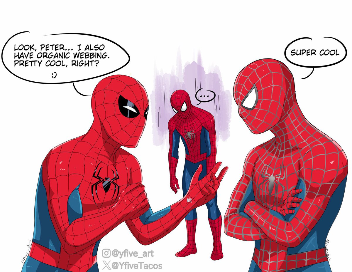 aranhaversobr's tweet photo. - enfrentaram alienígenas 
- salvaram suas namoradas 
- teias orgânicas 

Parem de deixar meu Peter 3 isolado 😭
•
. https://t.co/gtmN5kDVWT