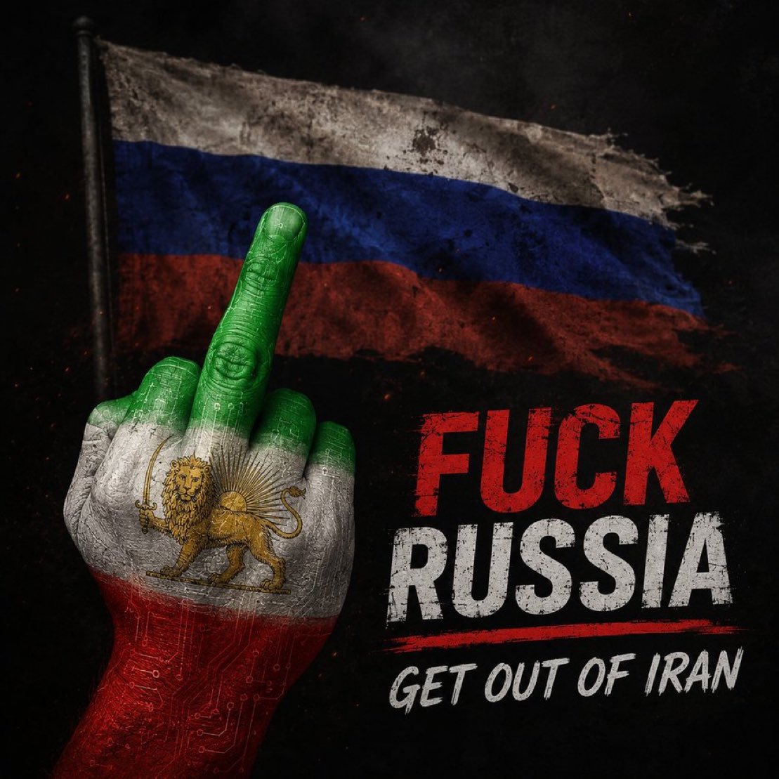 missmohi73's tweet photo. بزرگترین دشمن ایران 🇷🇺💩

1. جنگ روسیه و ایران ۱۸۰۴–۱۸۱۳ 
2. جنگ روسیه و ایران ۱۸۲۶–۱۸۲۸
3. اشغال شمال ایران در جریان جنگ جهانی اول (۱۹۱۴–۱۹۱۸)
4. حمله شوروی به ایران در ۱۹۴۱ 
5. بحران ۱۹۴۶ و باقی‌ماندن نیروهای شوروی در شمال ایران
#RussiaGetOutOfIran https://t.co/t0suor3IFX