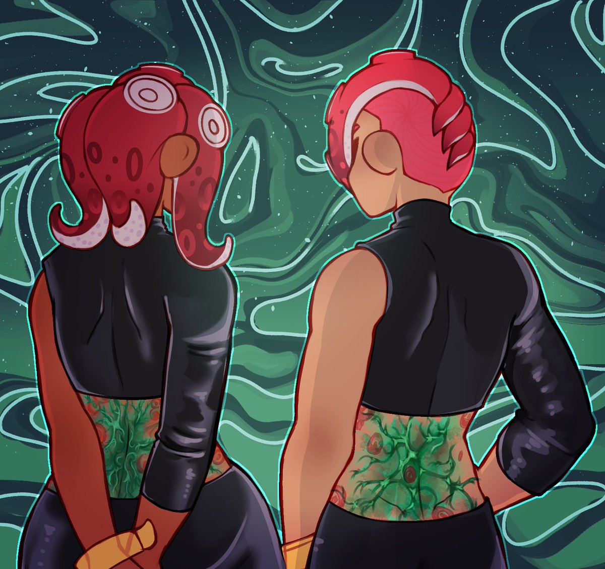 dyewtywse's tweet photo. TW: -Scifi/Fantasy Scars &amp; Wounds -Body Horror 

.
.
.
.
.
.
.
.
.
.
.
.
.
.

Originally posted on TT on 10/28/025

"Crash into my rigid back, you'll see that I don't bend."

#splatoon #octoexpansion #agent8 #eight #splatoon2 #splatoonfanart #splatoon3 #octoling https://t.co/KlP3Uqg9LS