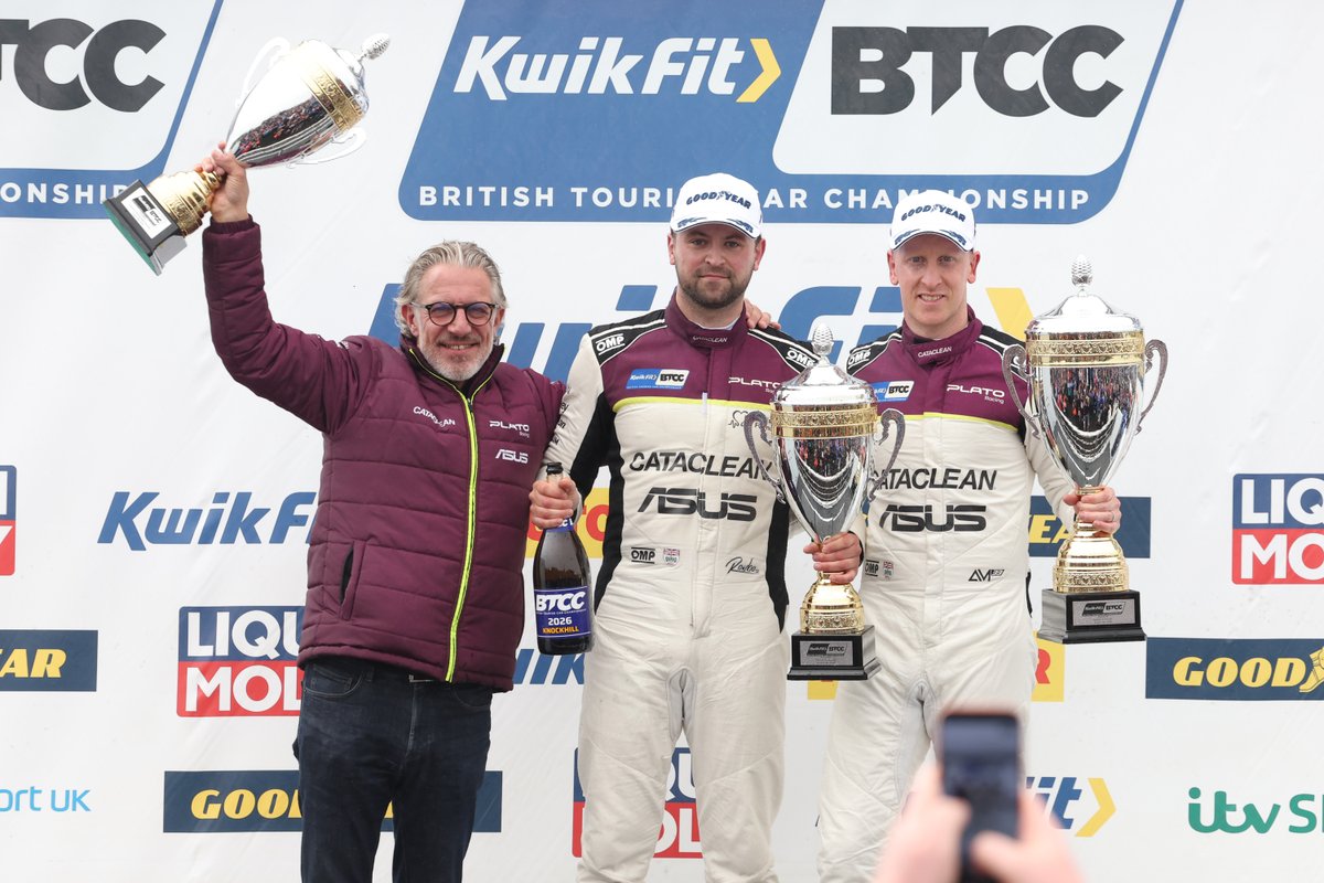 Catacleanuk's tweet photo. A weekend to remember for Cataclean Plato Racing as Morgan took his first BTCC victory in 4 years, leading teammate Rowbo for a sensational 1–2 finish! It didn’t stop there as Rowbo backed it up with another P2 in race two, before Morgan brought it home in P2 in race 3! https://t.co/fIfLwOFhh8