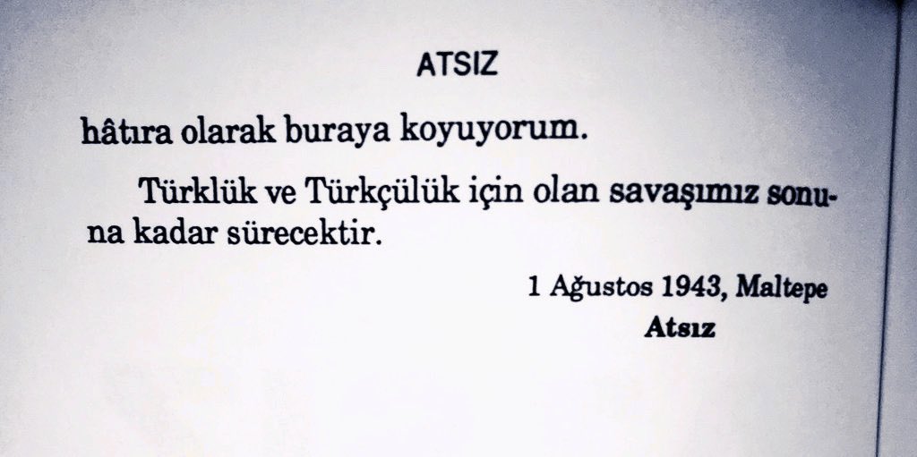 turuncusaglikci's tweet photo. “ Türklük ve Türkçülük için olan savaşımız sonuna kadar sürecektir.”

-Atsız https://t.co/AysMrgWkNv