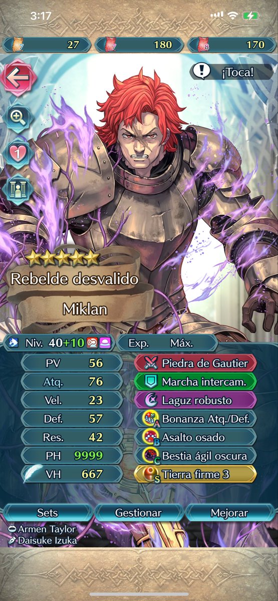 PalabrasUtopia's tweet photo. La bestia parda que es Miklan!! #Feh https://t.co/1rvCz5T0As
