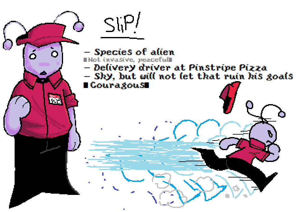 Crittwo's tweet photo. Here is the concept for the character in my Roblox game! I'm still trying to polish things out, so more about Slip will be told in the future. https://t.co/8nAP7nYeOD