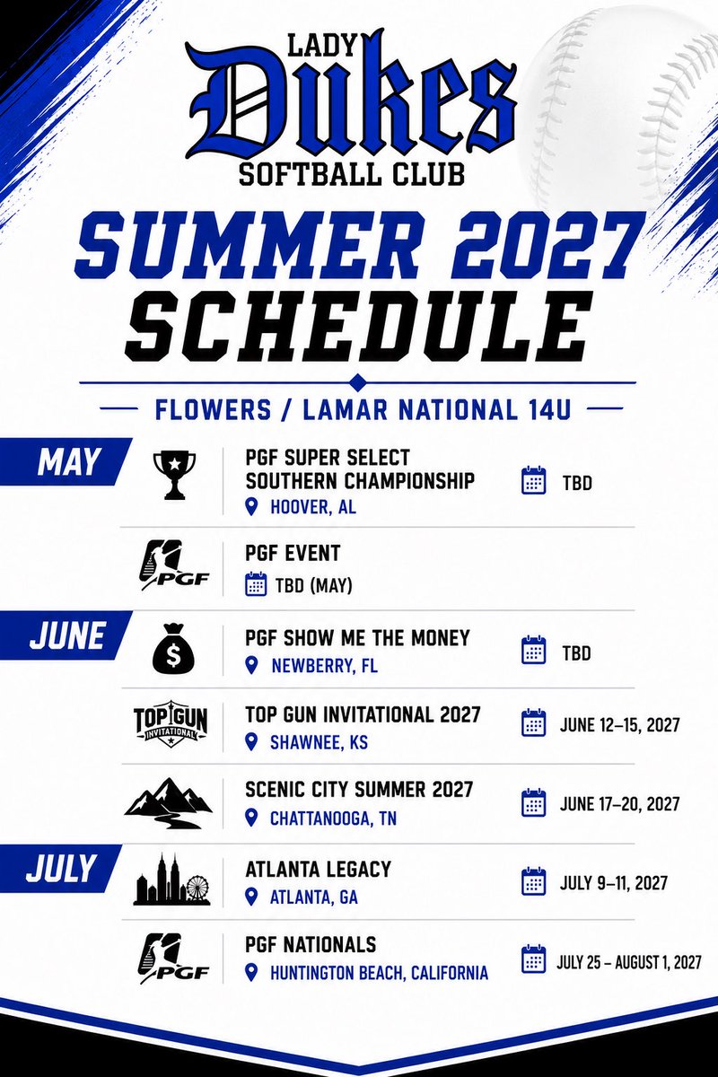 MarucciNational's tweet photo. 🔥Summer 2027 schedule preview🔥
we are already looking forward to a big and exciting 2027 summer season! https://t.co/Qc5fRRQT8I