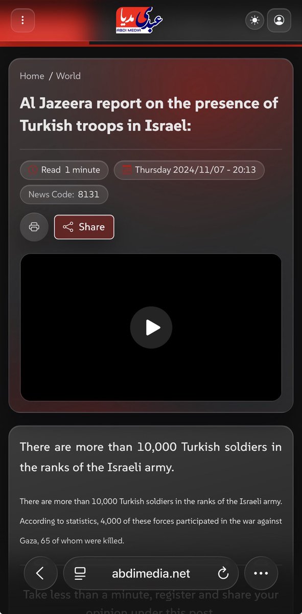 JaafarAlMakhzou's tweet photo. Dishonorable?

You know what’s dishonorable? Your continued trade with the Zionist state of Israel, and how 10,000 Turkish troops are in Israel with 4,000 of them participating in Gazas G-cide.

Also the fact that your country of Turkey was the first Muslim country to recognize the Zionist state, you are the Zionists. 

You people literally help Israel in every way possible. Then you continueously lie about it, your president gives BS Speeches, while behind the table you’re some of the biggest supporters of the Zionists.

Don’t ever point fingers at Iran or anyone else, while you do everything for Zionists.