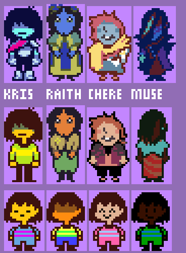 SnowyBoi64's tweet photo. Dark world designs of Deltarune versions of the 4 player humans from Undertale Together
(Holy tongue twister)
#undertale #undertaletogether #deltarune #utdr https://t.co/UWCeeRAmUW