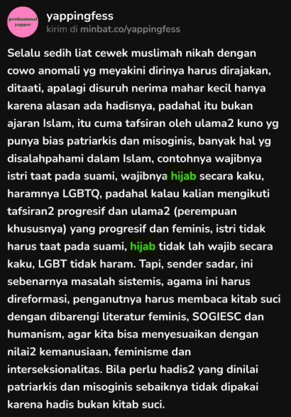 badrequest_400's tweet photo. @avastarterr @yappingfess lainkali dibaca tulisan sender...

gue nulis hijab, karena konteks sender "hijab". https://t.co/G4R1T09FbA