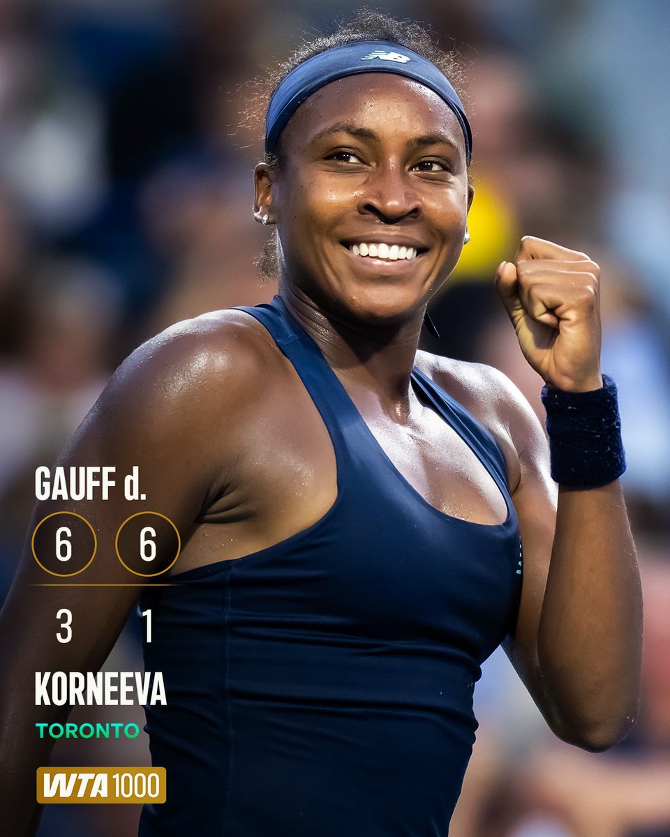 Barry0hye's tweet photo. In the zone 🧘‍♀️

@CocoGauff defeats Korneeva in straight sets to reach the Canadian Open quarterfinals for the fourth time.
WOW 🔥🔥🔥

 #NBO26 #WTA1000 https://t.co/avlPju1C7d