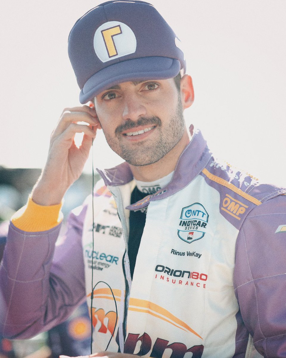 IndyCar's tweet photo. Rinus VeeKay's new look is a perfect fit 😈 https://t.co/CpxtV5oDpE