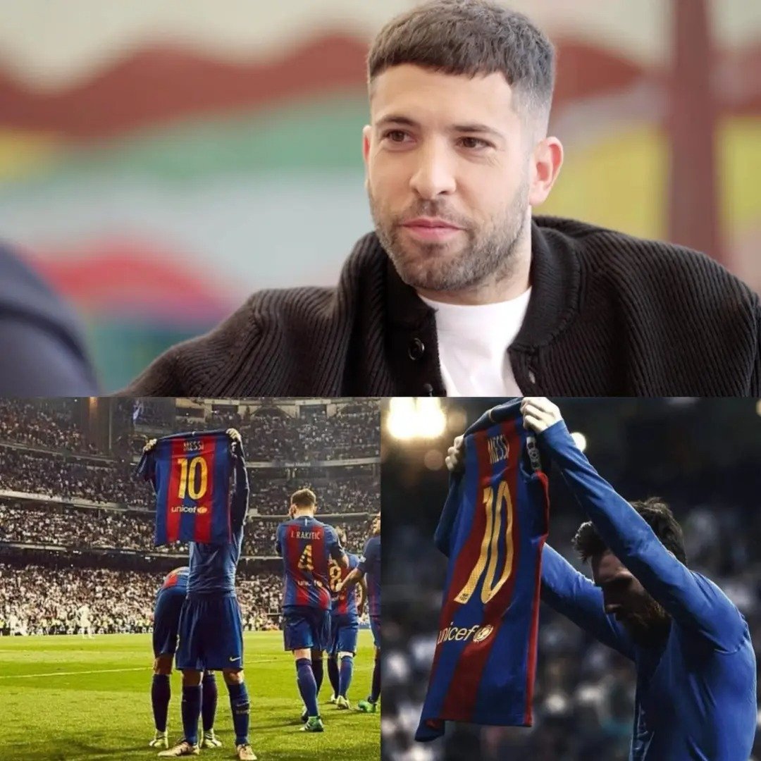MessiLeoBrasil_'s tweet photo. 🎙️ Jordi Alba contando sobre o dia em que Messi levantou a camisa contra o Real Madrid em 2017:

"Poucos conhecem a história do porquê de Messi ter levantado a camisa após marcar o gol. Estávamos jogando contra o Real Madrid. Durante a partida, houve cânticos e insultos contra Messi. Chegaram a chamá-lo de deficiente e anão. Messi não gostou disso.

Mesmo no vestiário, ele se irritou e disse para Suárez: 'Essas pessoas não pertencem ao futebol', e continuaram fazendo isso no segundo tempo. Quando Messi marcou o gol da vitória, ele foi até eles e levantou a camisa. Ele silenciou a todos e disse: 'Lembrem-se do meu nome.'".