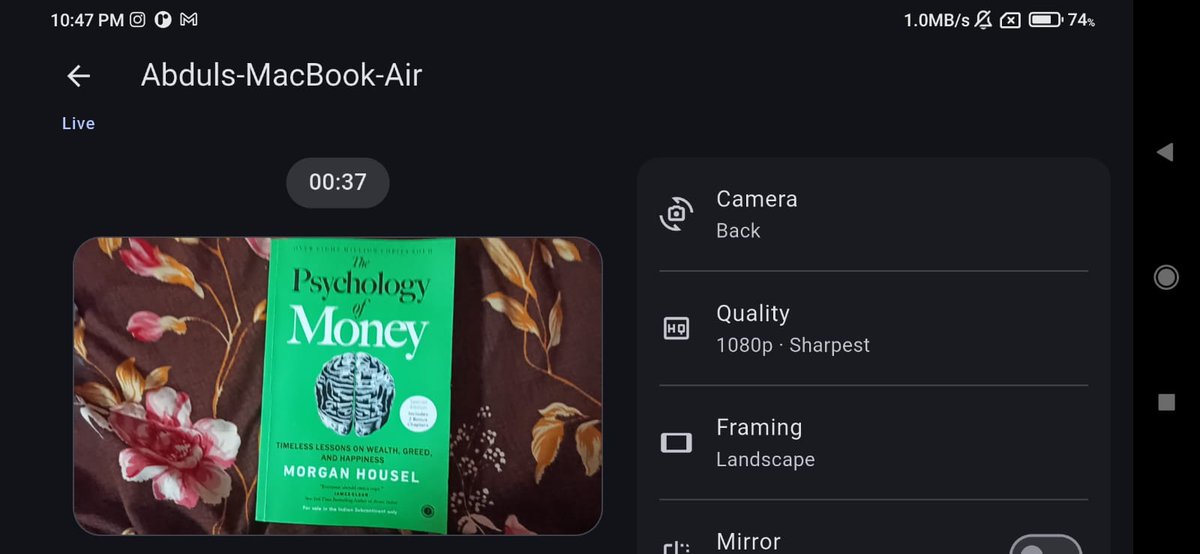 abdulsaheel2's tweet photo. Open BeamCam on the Mac and it shows a QR code. Scan it with the phone.

That is it. Your phone is now a camera called BeamCam in the dropdown in Meet, Zoom, FaceTime, Chrome.

Free, source is public. macOS 13 or later.

https://t.co/0CqcPBfqDx https://t.co/RMDMQnoaOo