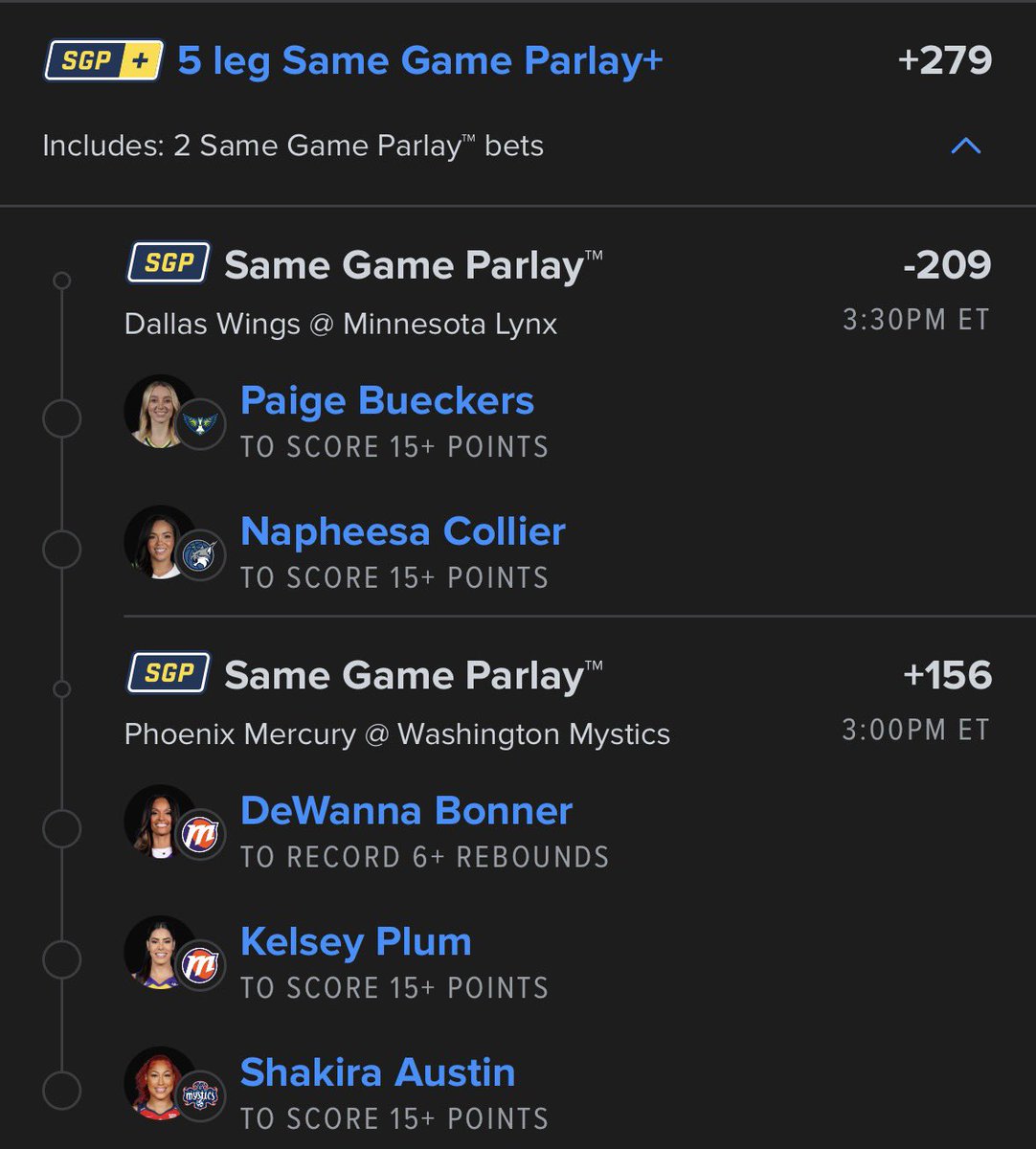 ItsNickCovers's tweet photo. WNBA Parlay of the Day

If you tail my picks drop a like below.

Releasing exclusive POTD if we reach 30 likes and comments⬇️ https://t.co/5DXhoDWKNT