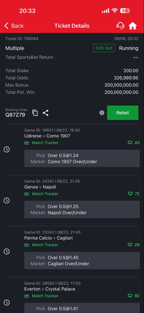 Bw_princes's tweet photo. New season longshot 

🏦 326K+ Odds ➡️ Q87Z79 [⚽️]

Make your edits 
💯💯❤️❤️ https://t.co/ZIliM43fW0