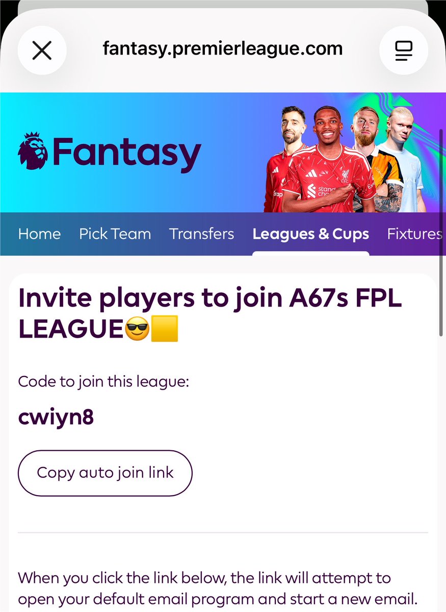A6788C's tweet photo. FPL LEAGUE has been made, I’ll sort the prizes out for 1st 2nd and 3rd here💵

Probs be £250 £100 and £50😎

we will also do some fun weekends with cash giveaway etc make it a good buzz, if anyone’s interested here’s the link/code

https://t.co/EgIoOu0Fbp
League Code: cwiyn8 https://t.co/nuuTWZW49o