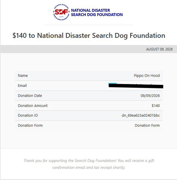 PippoOnHood's tweet photo. first of many

$140 to Search Dog Foundation ❤️ https://t.co/jhcPlLx9tC