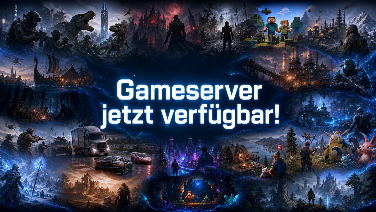 byteronix's tweet photo. Gameserver sind jetzt bei BYTERONIX verfügbar! 🎮🚀

Dein Spiel. Dein Server. Deine Konfiguration.

Jetzt Gameserver konfigurieren:
https://t.co/ZLrZknvmEi

#Gameserver #GameServerHosting #GamingDeutschland #MinecraftServer #CS2Server #RustServer #ARKServer #Palworld #Valheim https://t.co/FJMOgxXX48
