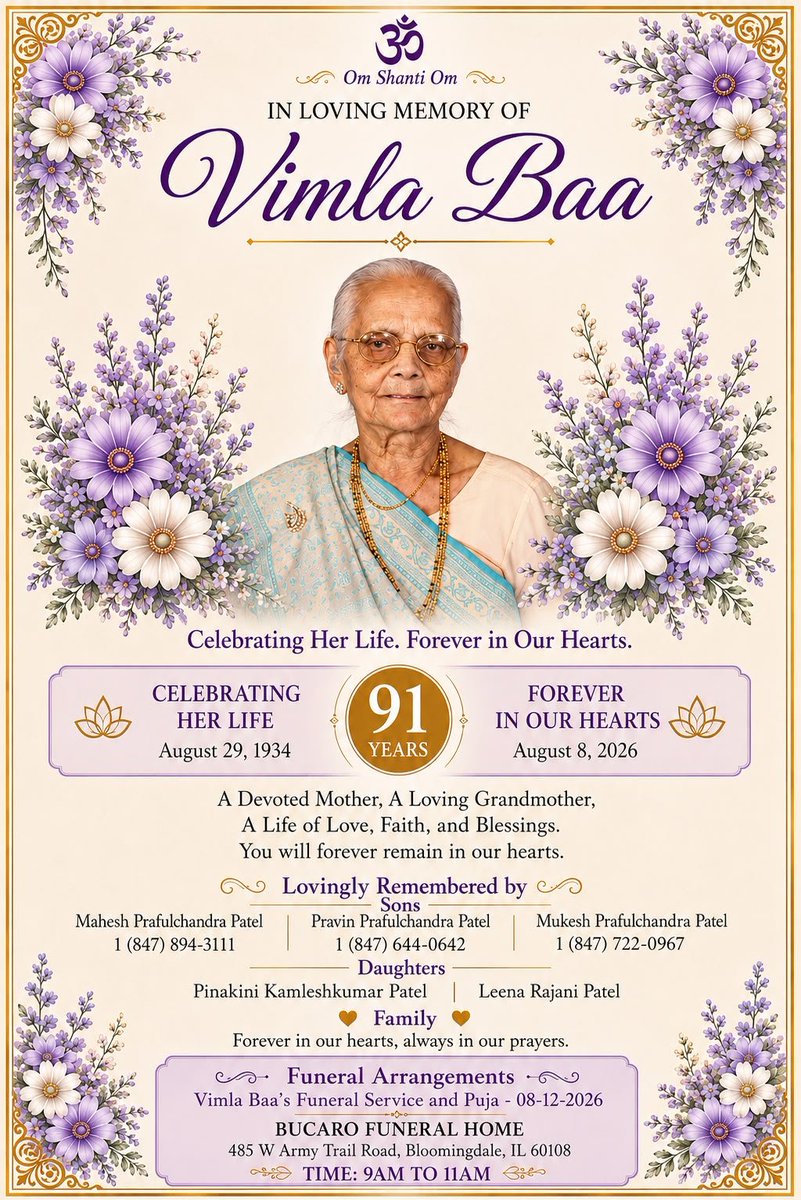 galaxytwix's tweet photo. Our beloved Vimla Baa has passed away, leaving behind a legacy of strength, warmth, and enduring https://t.co/BBYik5WoGX the indisputable backbone of our family,she bound us together &amp; gifted us a lifetime of treasured memories.Baa possessed a remarkably kind heart &amp; strength. https://t.co/PLvnWs5RH9