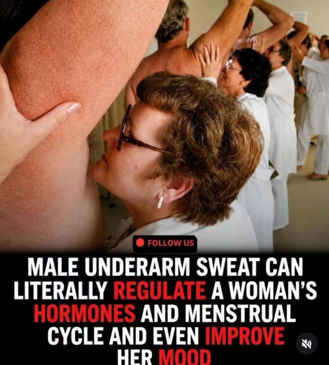 OvwomaB's tweet photo. So....MALE underarm sweat can literally regulate a woman's Hormones and Menstrual Cycle and even improve her Mood? https://t.co/M0gb3xt4b1
