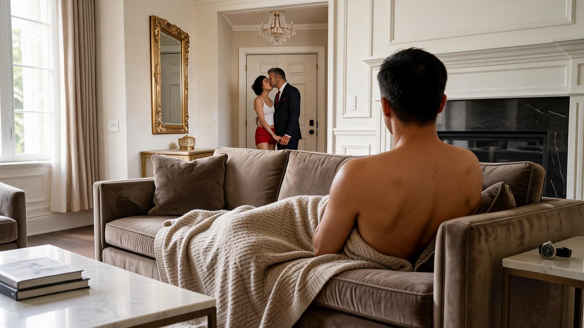 HotwifeAI's tweet photo. Upcoming video will be about hotwives walking out their bulls in front of their cuckold husbands waking up in the living room on a couch! 4 couples!

#swingers #cuckold #onenightstand #hotwife https://t.co/5wIjAovTGO