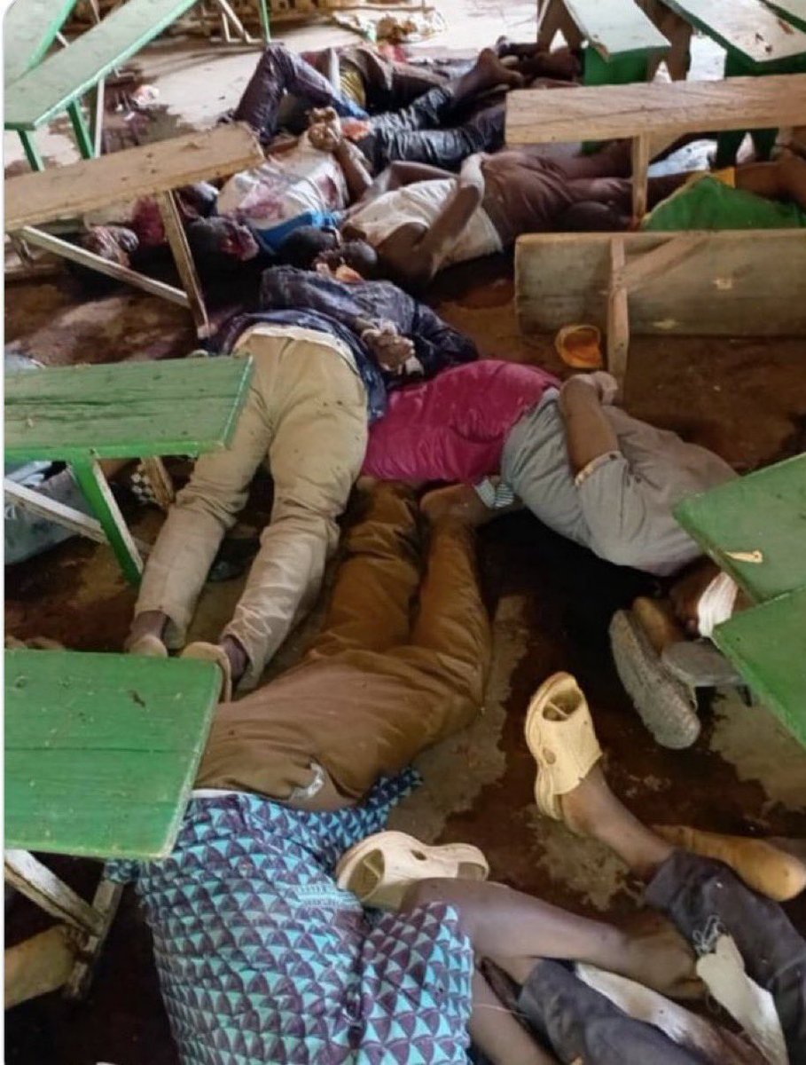 FarazPervaiz3's tweet photo. Congo: More than 70 Christians were found decapitated inside a Protestant church in Maiba, North Kivu.

The victims had fled to the CEBCEA Church in Kasanga, seeking sanctuary from a wave of attacks carried out by ADF militants aligned with ISIS.

Instead of finding safety, the victims were taken hostage by the Islamists before being killed.

The 70 bodies - which included men, women and even children - were found tied up.

The ADF has long terrorized eastern Congo and targeted Christian communities.

The militant group, founded in Uganda, pledged allegiance to ISIS in 2019.

The Christians living in these areas of the Congo require immediate assistance, security and prayers.