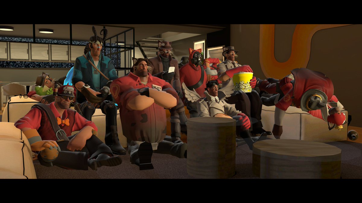 Barry_blum's tweet photo. 👟🎖️🔥💣👊 🔧💉🏹🗡️
-CATS-
The Cats' Movie Night—🐱🍿

[Made by me and @TimothyTin34467 ! ]

#TF2
#TeamFortress2 #tf2oc #tf2spy #tf2sniper #tf2medic #tf2heavy #tf2engineer #tf2demoman #tf2pyro #tf2soldier #tf2scout #gmod https://t.co/dB3EImIFAi