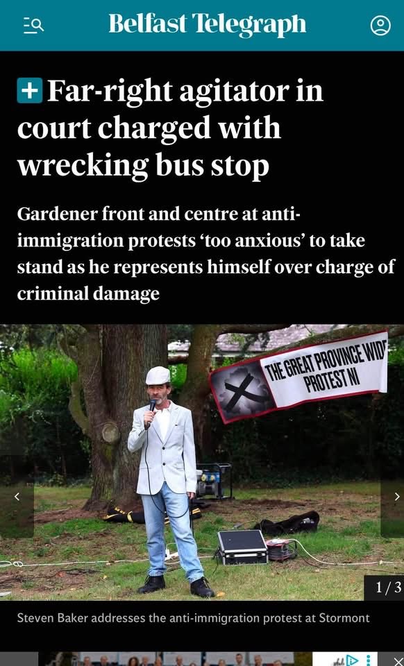 FreeStevenBaker's tweet photo. A previous arrest where Stevie was accused of wrecking a bus stop by sticking a poster with a childs pritt stick this was thrown out of court after him spending time unlawfully on remand. #witchhunt #Freestevieb #freedomofspeech #unlawful https://t.co/G8TuD4C4K4