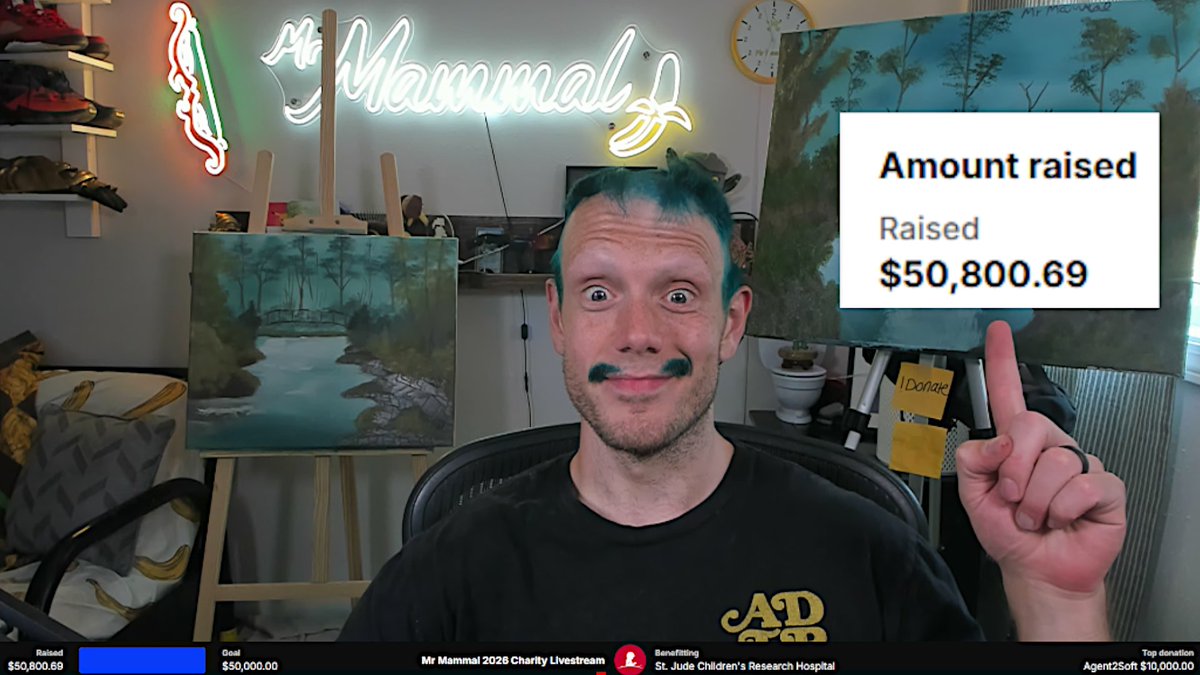 Mr_Mammal's tweet photo. Another incredible Charity Stream is in the books! $50,800.69 raised for @StJude in 24 hours!

Thank you to everyone in the OSRS community that makes these livestreams possible, I appreciate your generosity and support so much ❤️ https://t.co/YLHEbTl6kA