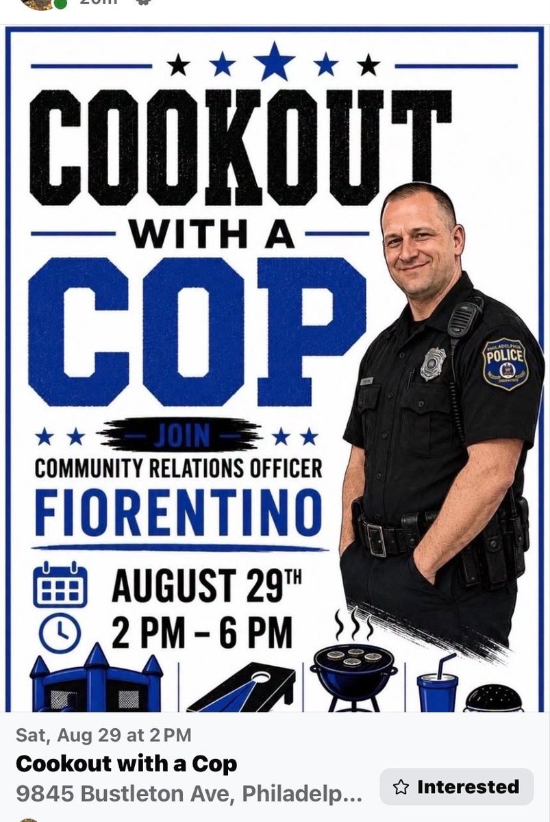 PPD07Dist's tweet photo. 👮‍♂️🍔 Join CRO Fiorentino for a great day 🌭👨‍🍳
On August 29th, CRO Fiorentino is trading in his patrol hat for a chef’s hat! 👨‍🍳
Come out and join him as he flips some burgers 🍔 and cooks up some dogs 🌭!
It’s sure to be a fun day filled with good food, great conversation. https://t.co/4JHtaGKyXE