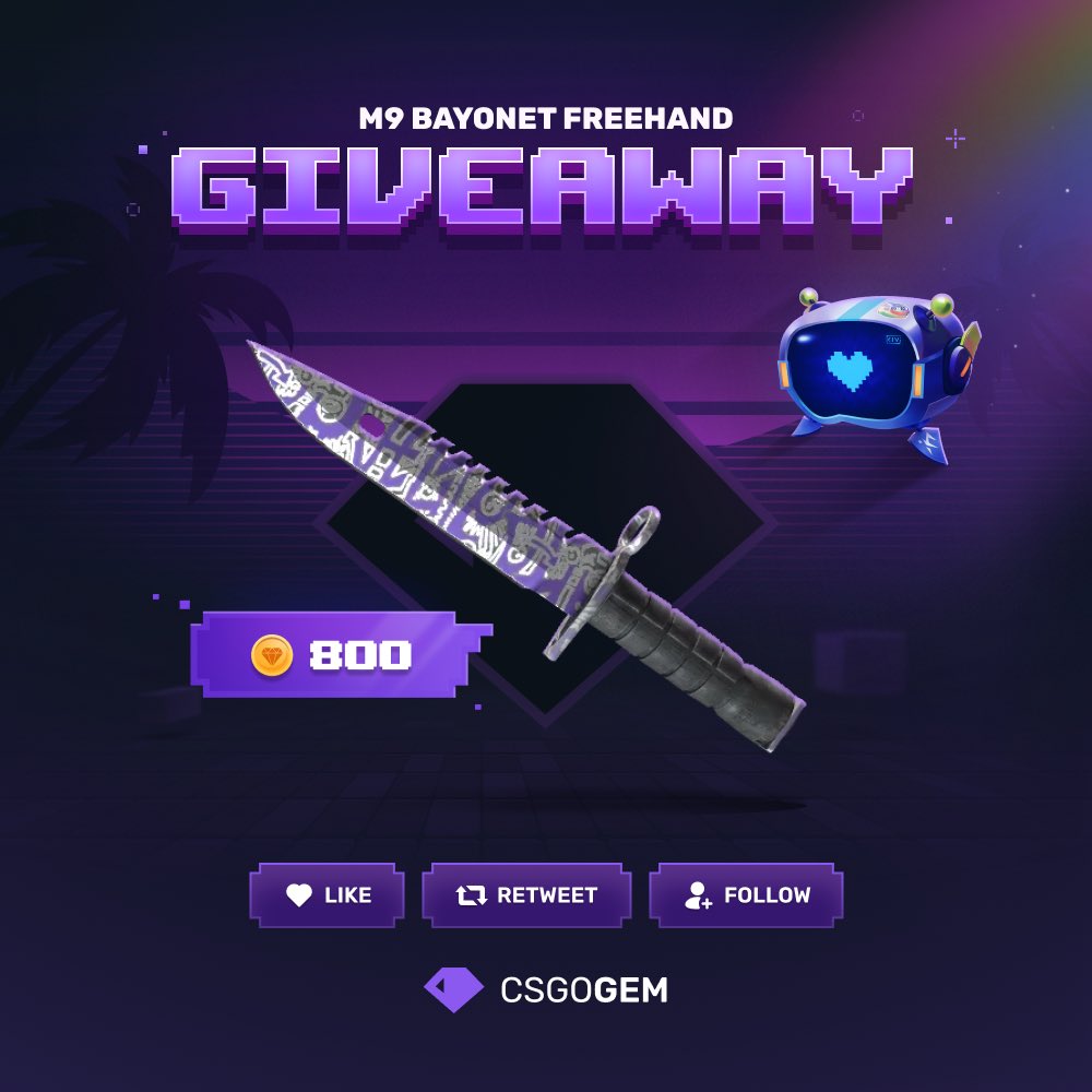 CS2_Gem's tweet photo. 🚨 M9 BAYONET FREEHAND GIVEAWAY! 🚨

💜 Follow @CS2_Gem
🔁 Retweet and like this giveaway
📍 Tag your Gem friend

Rolling next week Sunday 🫡 https://t.co/Kl9zITAQac