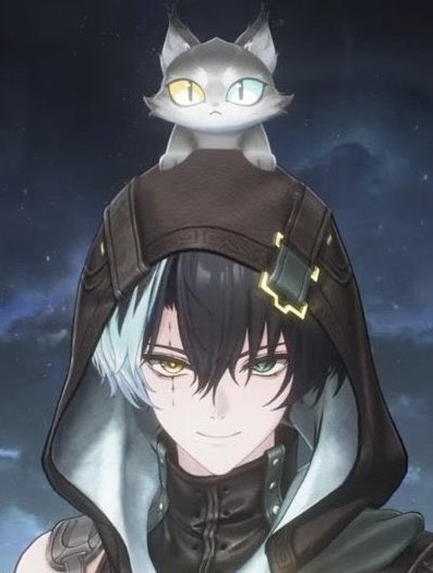 EvilTutu_'s tweet photo. Our cute cat boys with silly cats on their heads 😭😭😭 https://t.co/CUCyHz22X1