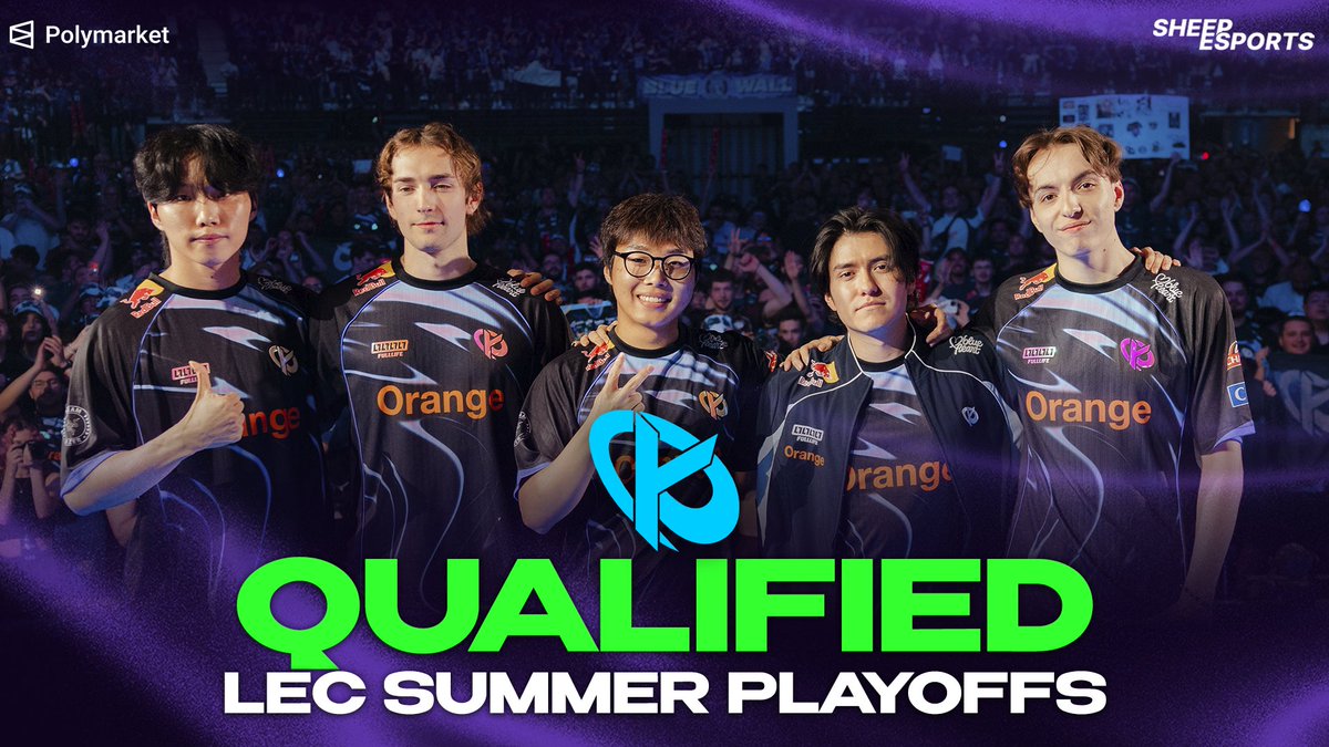 Sheep_Esports's tweet photo. Karmine Corp 🇫🇷 are the first team to secure #LEC 2026 Summer Playoffs!

They do so only dropping one game total:
✅ 2-0 vs VIT
✅ 2-0 vs MKOI
✅ 2-1 vs G2
✅ 2-0 vs NAVI
✅ 2-0 vs TH
✅ 2-0 vs FNC https://t.co/aHel2HyG4J