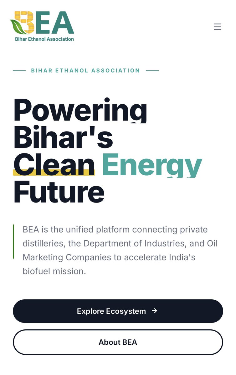 qounal's tweet photo. The website of @biharethanol is now fully functional. You will get data on Bihar’s ethanol production, relevant notifications and representations made by BEA. 

VISIT https://t.co/cuIyPRenWp for details. https://t.co/NZvV5e1owW