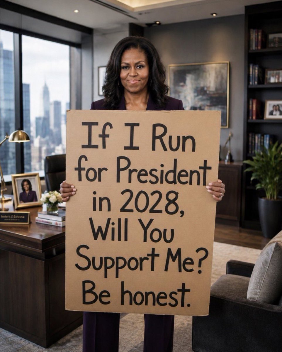 Proudarmyb6's tweet photo. What if America’s first female president was also a former First Lady?

Would you support Michelle Obama for President in 2028? 

YES

NO https://t.co/HO0iz6YOuD