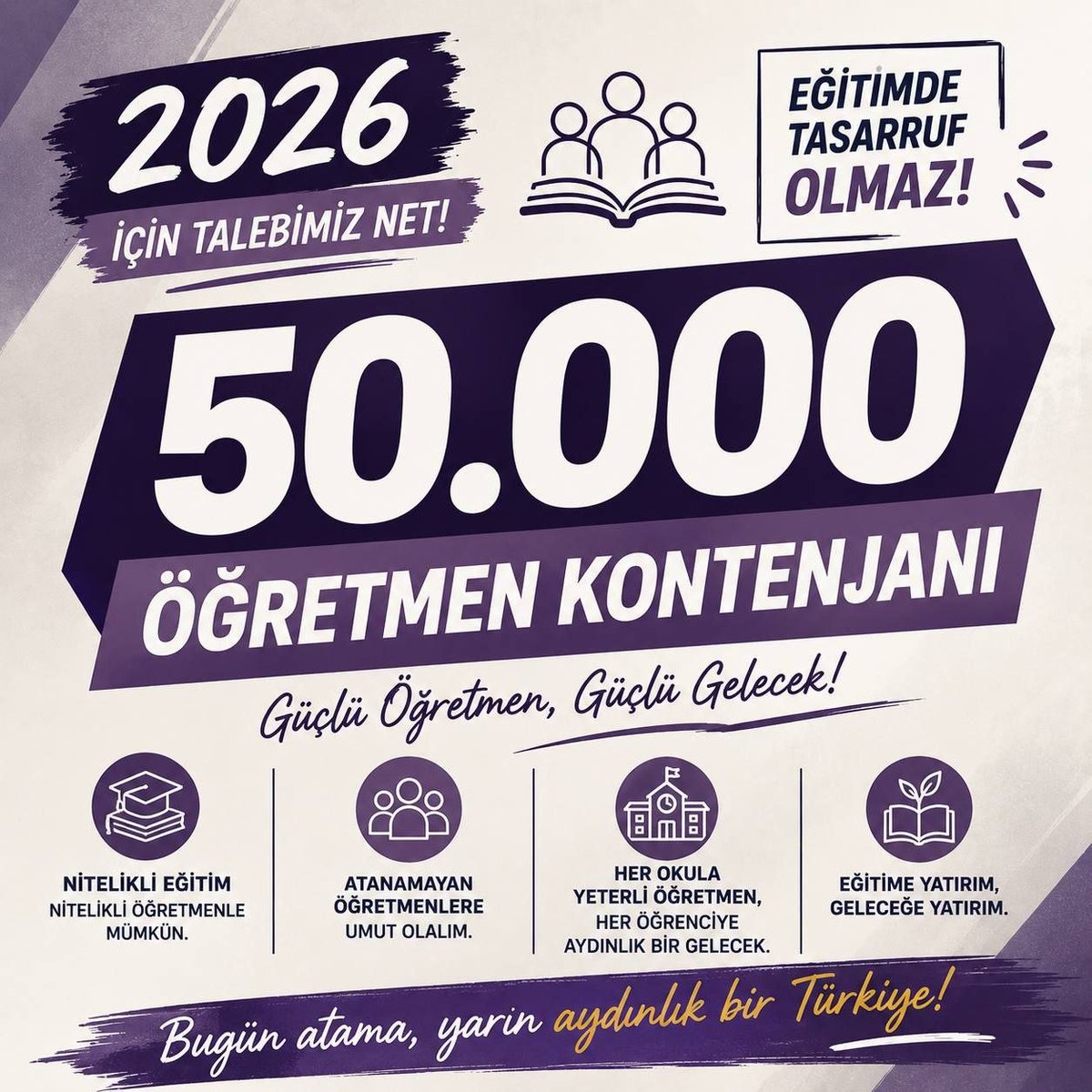 polyanna_derler's tweet photo. 400 binden fazla öğretmen atama bekliyor. Türkiye Yüzyılı’nda eğitime verilen değer 50 bin öğretmen atamasıyla taçlandırılmalıdır! @RTErdogan @dbdevletbahceli @Yusuf__Tekin @TalipGeylan06 @tcmeb @Akparti @tciletisim @oktay_saral #AGS50Binatama https://t.co/bdD6LcBwo8