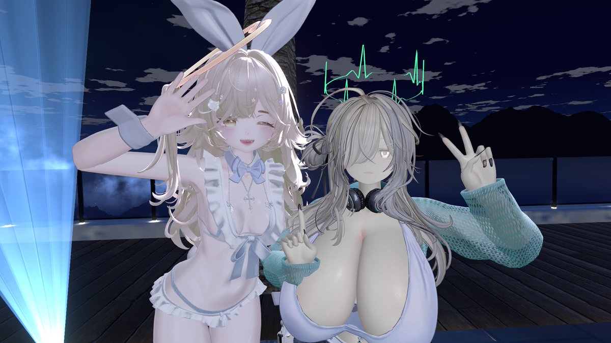 yoru0ray's tweet photo. #VRC_NBB
NBB行ってお写真撮ってもらいました！
すすちゃんと、すすぐさんと、しえるさんと、ほっぺさんありがとうございました！
VRでも人多いところ行けるようにしたおかげで普段の姿で写真撮れてよかった
水着姿みんなかわいかったな～

あとすすぐさん覚えててくれてありがとう！ https://t.co/aGMyjubRkO