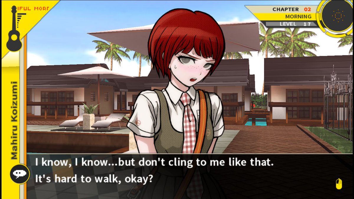 maidenkomaeda's tweet photo. theres some characters that im pretty sure the dr creators forgot to confirm they're gay because what the hell is up with mahiru shes blushing for no reason at all #gayashell https://t.co/7JZ7XmRF5c