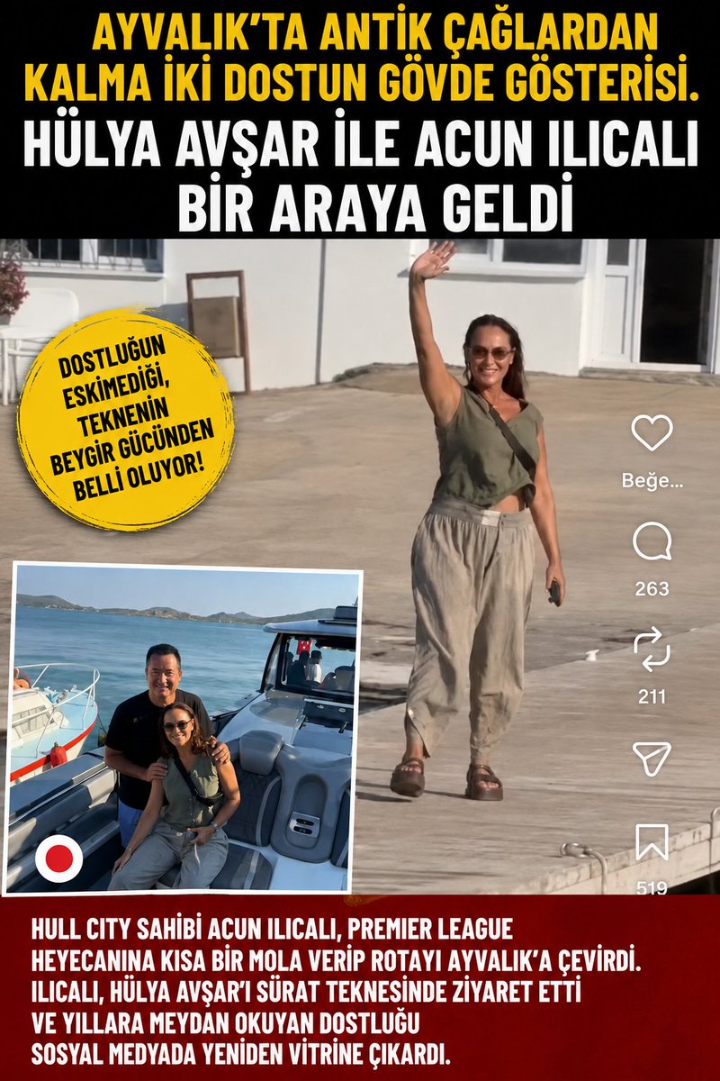 Edebiya60920231's tweet photo. Ayvalık’ta antik çağlardan kalma iki dostun gövde gösterisi. Hülya Avşar ile Acun Ilıcalı bir araya geldi https://t.co/IALDaVZh6s