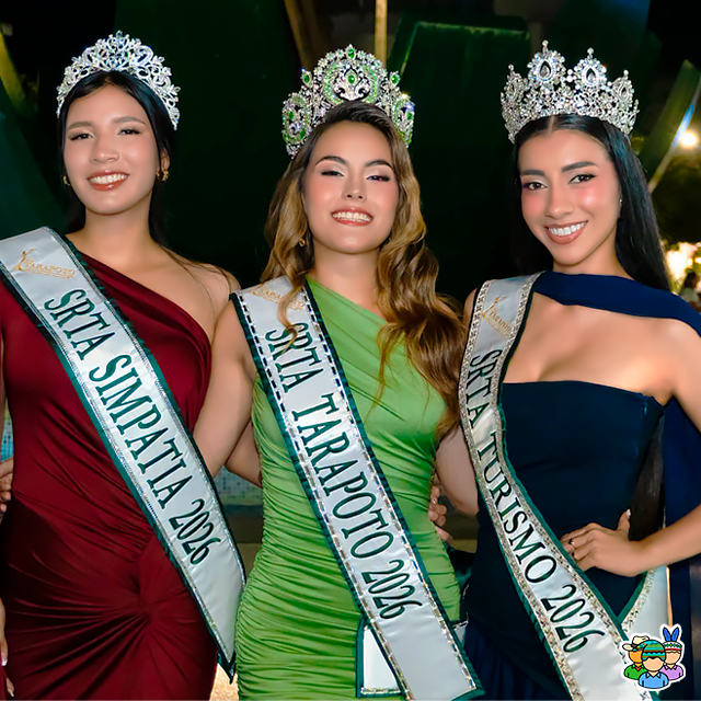 viajandoporperu's tweet photo. 📌 En San Martín
👸 Andrea García Becerril es SRTA. #TARAPOTO 2026 👸

👸 Srta. Turismo 2026: Xiomara Rojas
👸 Srta. Simpatía 2026: Pierina Valles

✅ #BellezaPeruana #MujerPeruana #sanmartin
📷 Municipalidad Provincial de San Martin
🌐 https://t.co/LbH1PL2r2x https://t.co/paKKfEWlQz