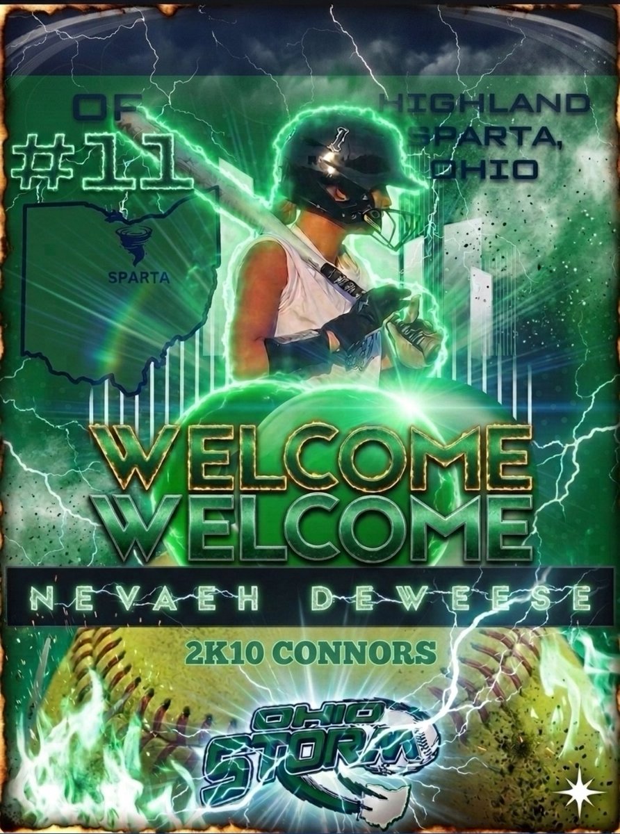 ohiostorm2k10's tweet photo. WELCOME TO THE STORM, NEVAEH DEWEESE! ⚡💚
Highland Sparta’s own #11 joins Ohio Storm Premier 2K10 Connors bringing speed, power, and that electric OF presence.
Storm Nation — this one’s a game‑changer.#OhioStorm #StormPremier #2K10Connors #StormNation https://t.co/0omfiVjF3m